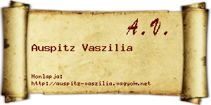 Auspitz Vaszilia névjegykártya